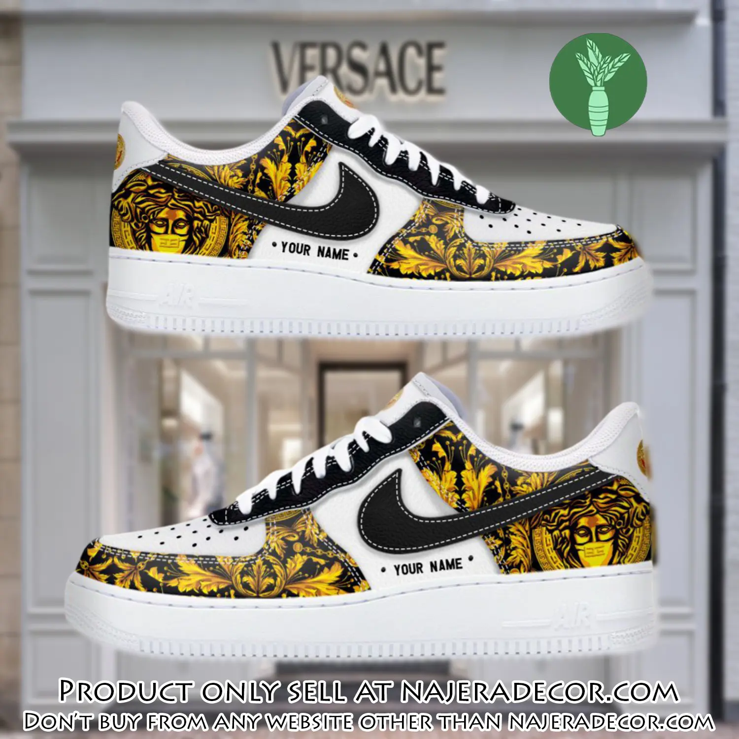 Personalized versace luxury air force 1 sneakers limited af1 shoes oaf1021 njr1537509